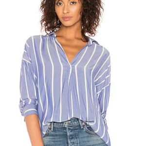 Rails Rosanna V Neck Shirt in Dover Stripe